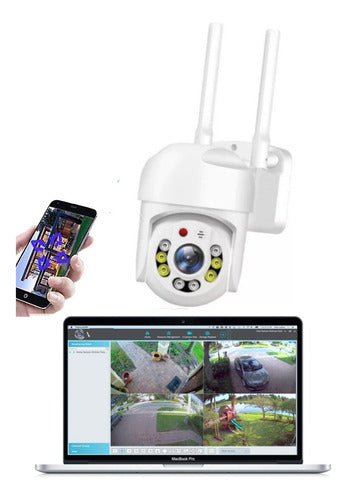 Camara Domo Ptz Ip Wifi 360° Hd1080p Vision Nocturna Sonido 0