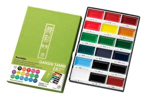 Kuretake Acuarela Gansai Tambi Set of 18 Colors 0