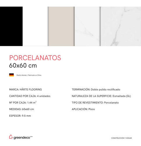 Harte Flooring Polished Rectified Porcelain Tile 60x60cm Box 1