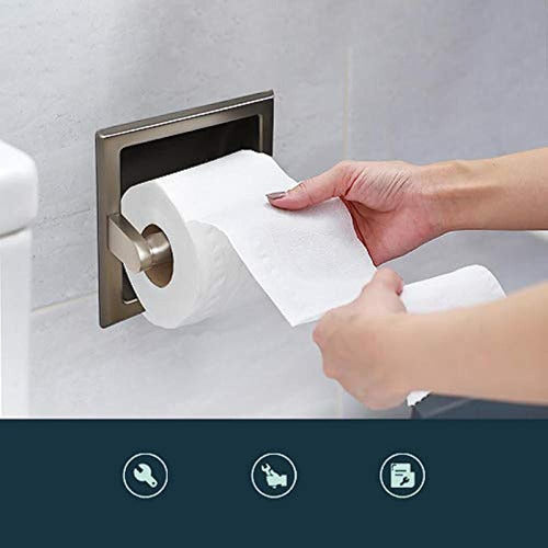 Forious Brushed Nickel Wall-Mounted Toilet Paper Holder 1