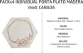 KOV DESIGN Elegant Wooden Plate Mats Pack of 4 - Canada Model 1