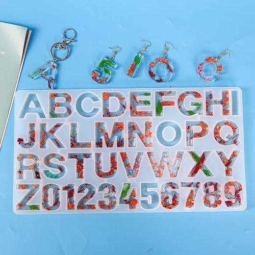 Creative Tools Kit - 155 Pieces Alphabet Mold Keychain Resin Drill Pliers 1