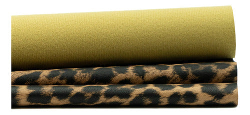 Saxs PU Leopard Print Faux Leather Fabric 5m x 1.4m 1