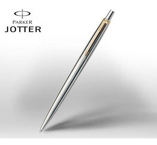 Parker Jotter GT Stainless Steel Pen with Gold Clip and Laser Engraving 1