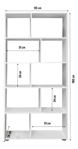 Diseños Modernos S.A. Combo PC Desk + Cube Bookcase 5 Shelves 180x90 3