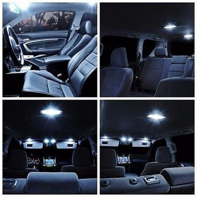 Mitsubishi Lancer 6pcs Cool White LED Interior Light Package Kit for 2014 1