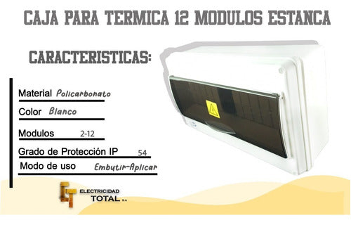 Caja Para Térmica 12 Módulos Para Bajada De Luz Trifásica 2