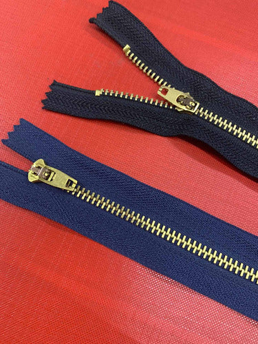 Generic Zipper Bronze 14-16 or 18 cm x Dozen Blue or Black Ideal for Jeans 0