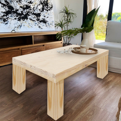 Rectangular Solid Pine Coffee Table 60x40 High Sturdy 45