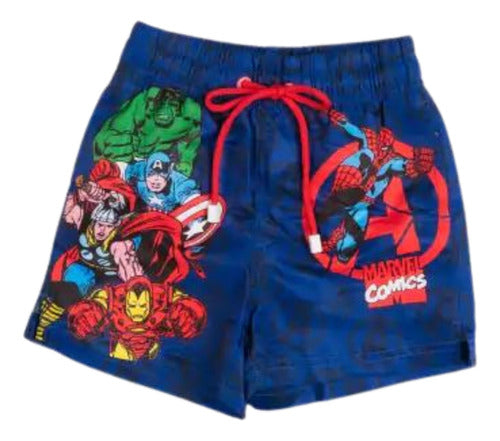 Marvel Malla Niño Short De Baño Spiderman Avengers Original 4