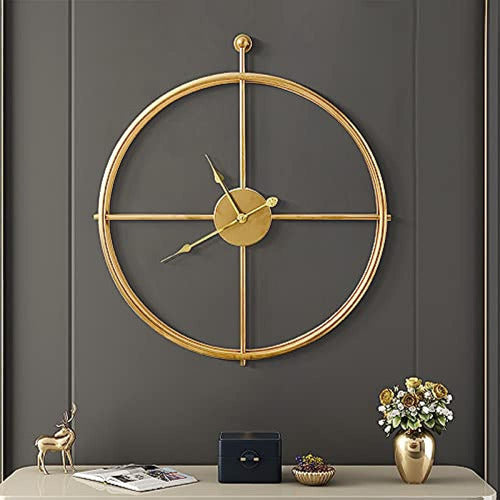 Reloj De Pared Dorado Grande De 20  Reloj De Metal Moderno R 2