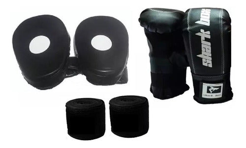 Special Offer: Boxing Kit with Focusing Gloves, Bag Mitts, and Wraps by Shark Box 0