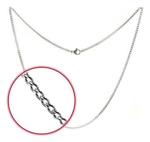 Men Women Cuban Link Chain Necklace Stainless Steel 3mm 16