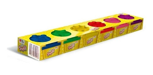 Pote Plastilina Juego X6 Masas Arcoiris Smooshi 1