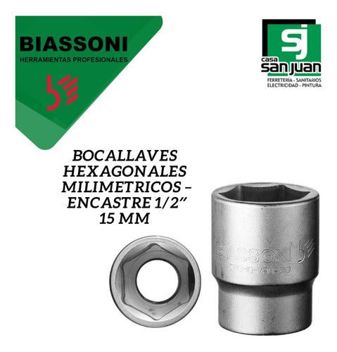 Biassoni Bocallave Hexagonal Enc 1/2 X 15 Mm Crv Power Drive 1