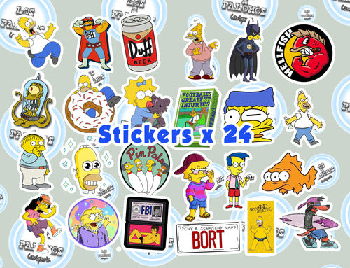 Pack Stickers - Los Simpsons  X 24 Unidades - L3p 2