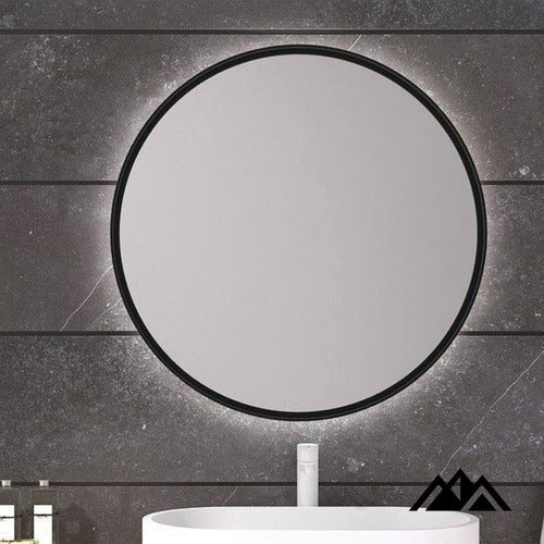 Round LED Light Mirror with PVC Frame 80cm 2