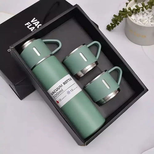Vacuum Flask Set with Brewing Cap and Stainless Cups Up to 12 Hours Insulation 22