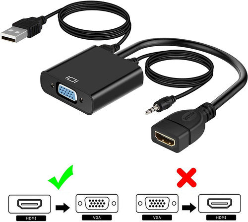 Avedio Links HDMI to VGA Adapter/Converter Female to Female with Audio 1