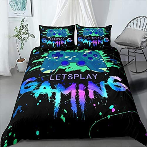 AY-FSshine Gamer Room Decor Bedspread Set 0