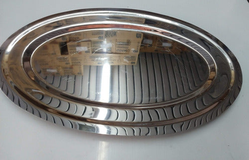 Symbolmayorista Oval Serving Tray 42 cm Stainless Steel 1