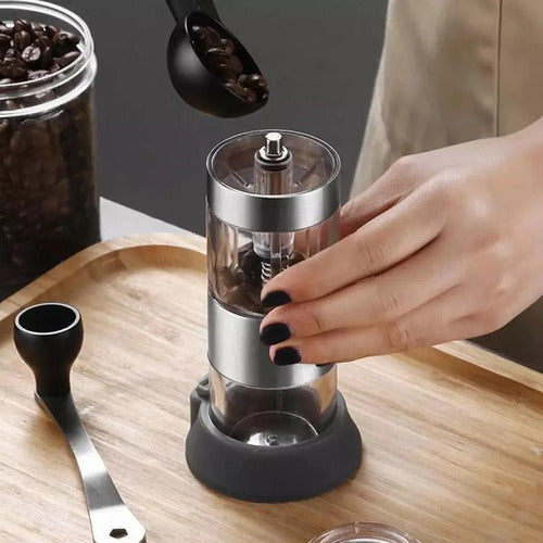 Manual Coffee Grinder Stainless Steel and Glass Coffee Bean Grinder 2