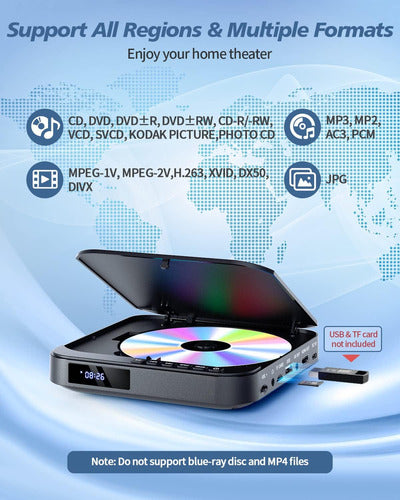 Desobry Compact HD 1080p DVD Player for TV with HDMI 4