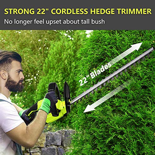 Snapfresh Wireless Hedge Trimmer, 1400RPM Powerful Electric Hedge Trimmer 1