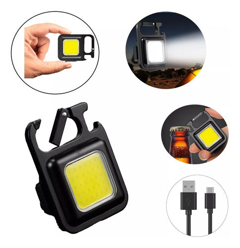 Powerful Mini Portable LED Light with USB Charging and Bottle Opener 0