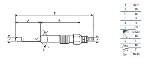 Bujia Precalentamiento Peugeot 106/206/306/partner 2