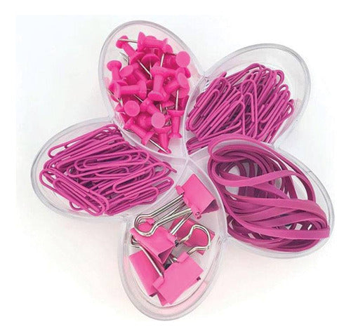 Kit De Clips E Alfinetes Flor De Lotus Pink - Molin 1