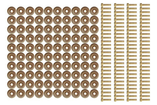 Generico Ruedas De Madera – Paquete De 100 Con Clavijas De Eje 1