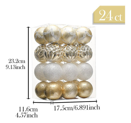 Valery Madelyn Elegant Christmas Ball Ornaments Set of 24 4