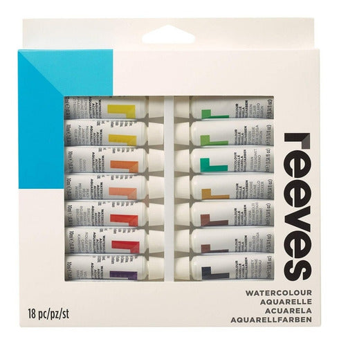 Reeves 18 Metal Tubes of Watercolors - Artistic Paints 0