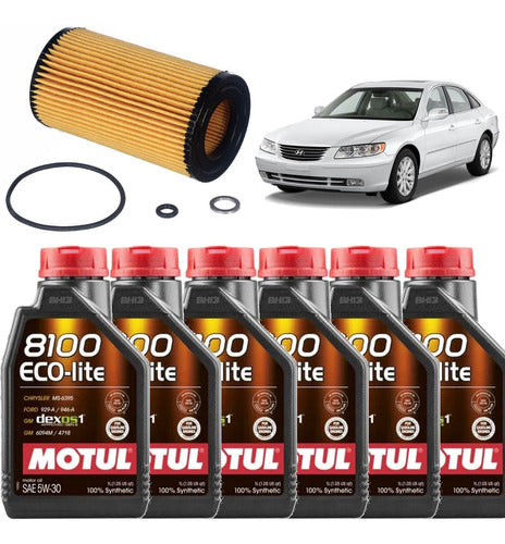 Motul 8100 5w30 Eco-lite Kit Troca De Óleo Azera 3.3 Pel114 0