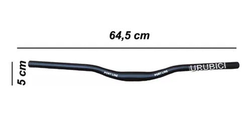 Port Line Manubrio Manillar Mtb Acero Media Altura Negro 64.5cm 1