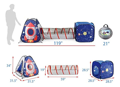 UTEX - Kids Tent with Space Astronaut Theme 1