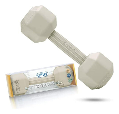 Giftty Baby Dumbbell Toy: Silicone Rattle for Babies 0