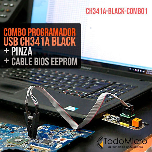 Programador Usb Libera Netbook Todas + Pinza + Bios Eeprom 4