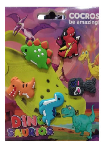 Crocs Dinosaur Pins X 5 - T-Rex with Guitar 0