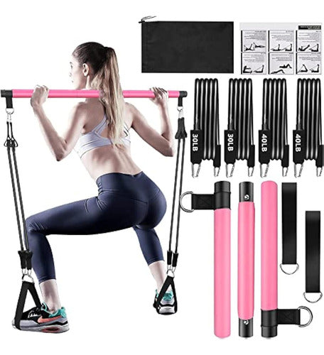 Kit De Barra De Pilates Con Bandas De Resistencia 0