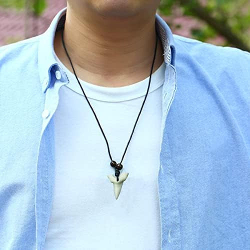 Shark Tooth Necklace for Men and Kids, Shark Tooth Pendant Necklace - White 3