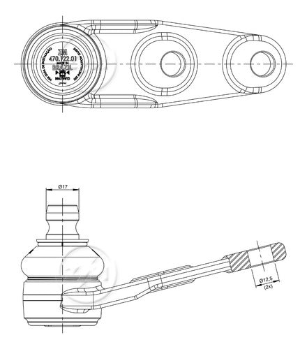 ZM Rotula De Suspension Vw Gol 97/14 Recta Direccion Mecanica X 2