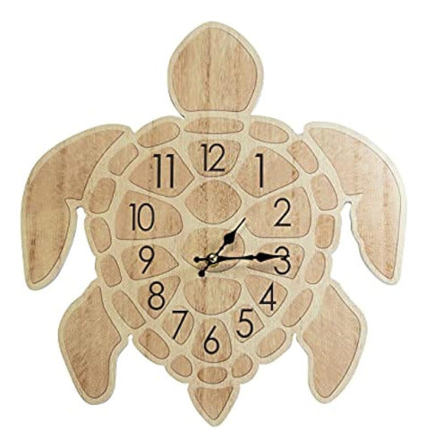 Sea Creations Wall Clock Decorative Turtle Wooden 0