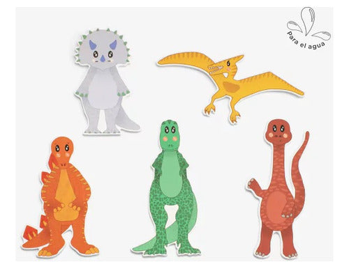 Set De Dinos De Goma Eva Para El Agua Bañera Niños 1