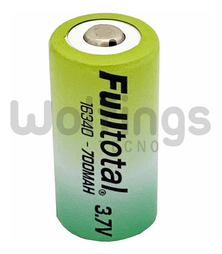 Fulltotal Bateria 123A Litio 700 mAh 3.7V Recargable 16340 Con Teton 1