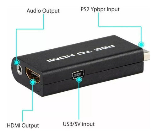 Generic PS2 to HDMI Converter Adapter with Auxiliary Output 2