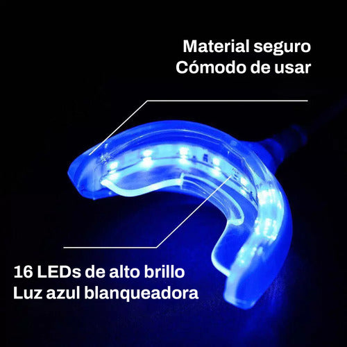 Set Blanqueo Luz Led Uv Portatil + Pincel Dental + Anteojos 1