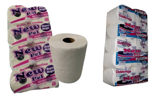 New Pel Pack Toilet Paper 2 in 1 + Kitchen Roll Bag Double Sheet 0