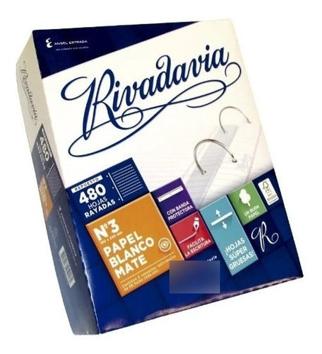 Rivadavia Replacement N3 480 Sheets with Protective Band Pack of 2 0